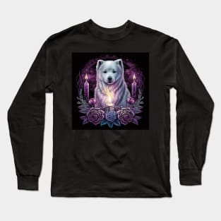 Mystifying Samoyed With Candles Long Sleeve T-Shirt